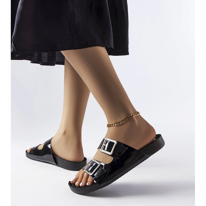 Diapozitive lacuite negru cu catarame Norcross 1