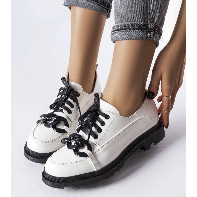 Brogues albe cu lanț de la Allain 1