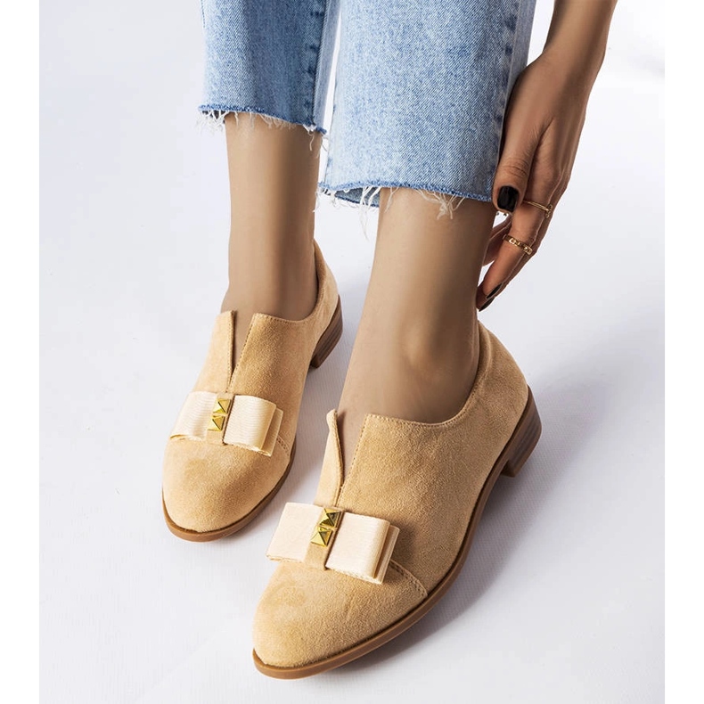 Brogues bej cu fundita din Plop 1