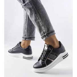 Tenisi negri decorati cu strasuri Xarles negru 1