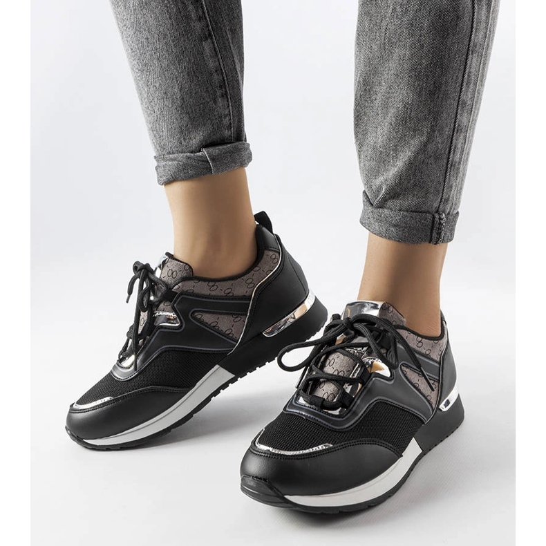 Tenisi negri cu elemente aurii de la Bedord negru 1