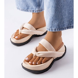 PA1 Sandale cu platformă bej de la Lachapelle 1