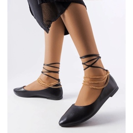 Balerini negri cu închizătoare decorativă de la Donat negru 1 Balerini negri cu închizătoare decorativă de la Donat negru 1