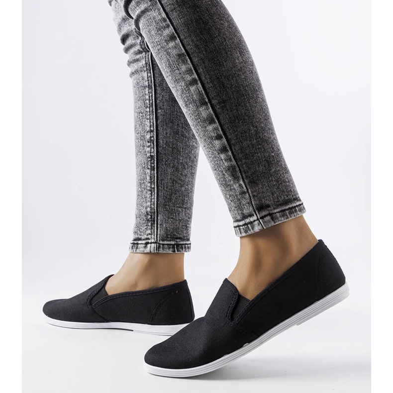 Tenisi negri din material textil de la Quincy negru 1