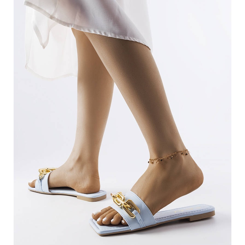 Sandale Cherell cu lanț albastru 2