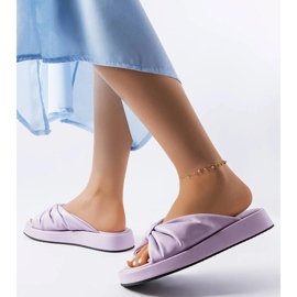 Sandale mov cu pană de la Hog violet 2