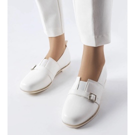 Brogues albi cu branț din piele de la Felosa 1