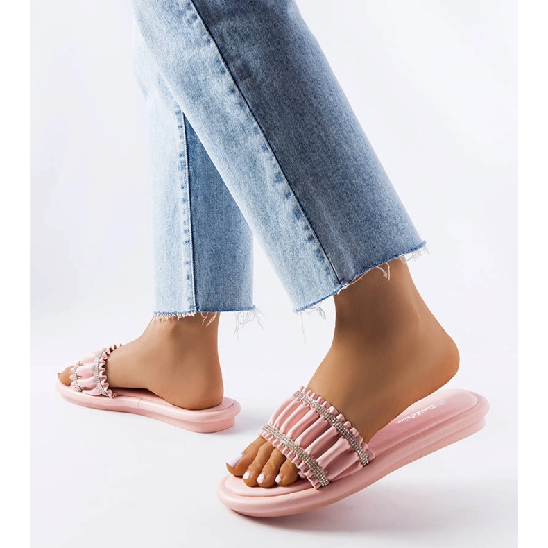 Sandale roz cu zirconi de la Anapor 2