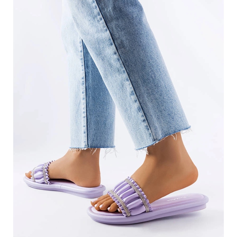 Sandale mov cu zirconiu cubic de la Anapor violet 2 Sandale mov cu zirconiu cubic de la Anapor violet 2