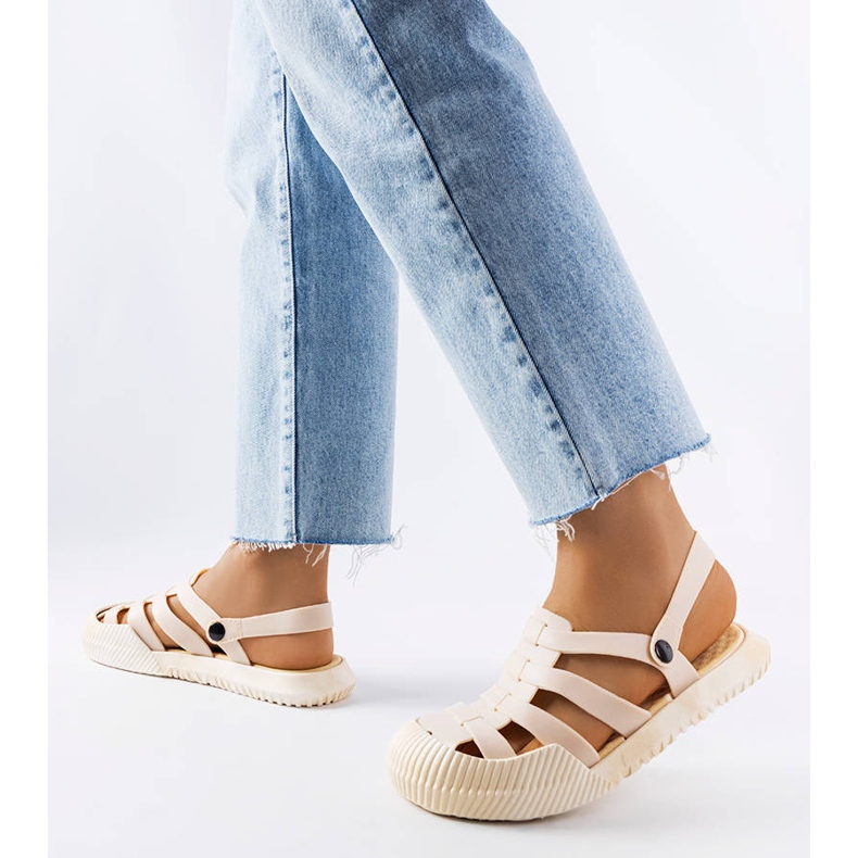 Sandale de cauciuc bej Canton 1