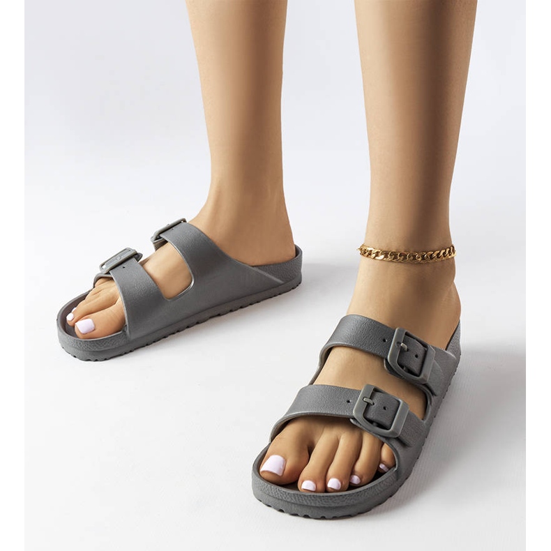 Glisoare de cauciuc gri cu catarame de la Eugene 1