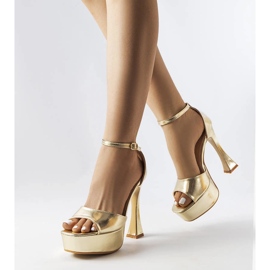 Sandale înalte lacuite auriu Illinois de aur 1