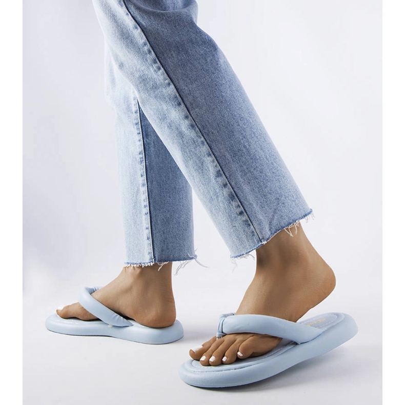 Flip-flops de culoare albastră Smithfield albastru 2