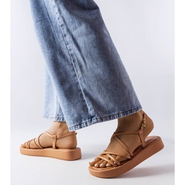 Sandale maro cu platformă de la Brunelle 1