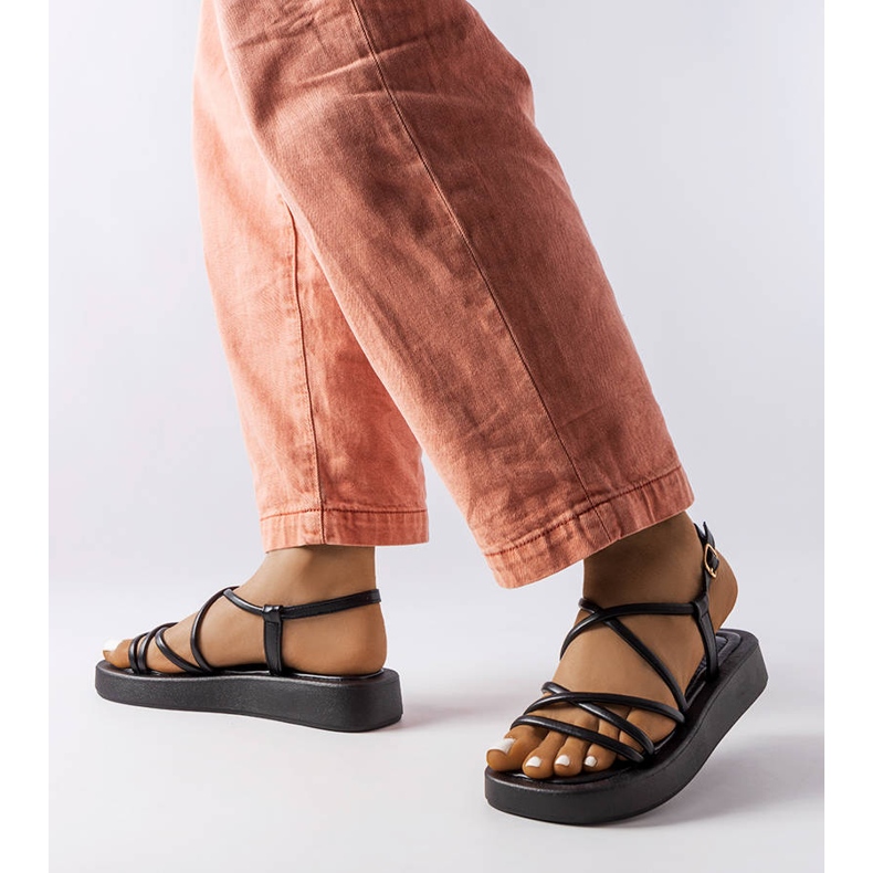 Sandale cu platformă negre de la Brunelle negru 1