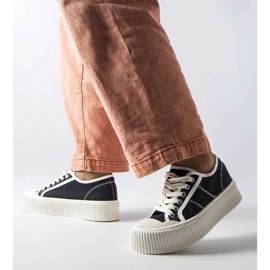 Adidasi Castanthei negri cu platforma negru 2