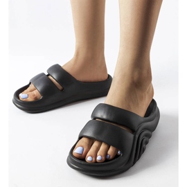 Flip-flops din cauciuc negru de la Geneve 1