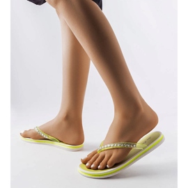 Șlapi cu strasuri verde neon de la Patrier 2