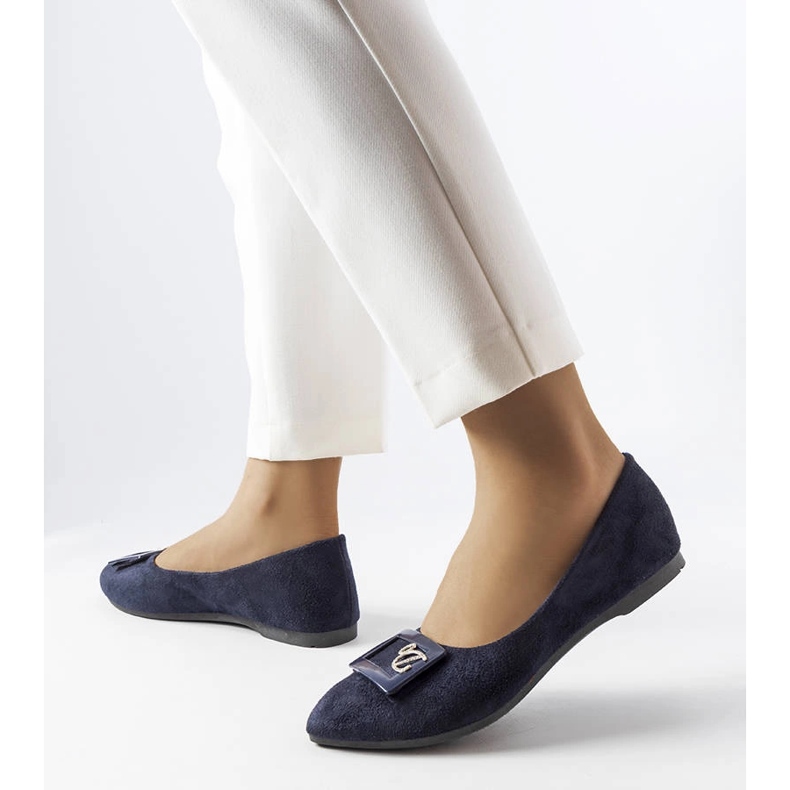 Balerini bleumarin cu strasuri de la Fleming albastru 1