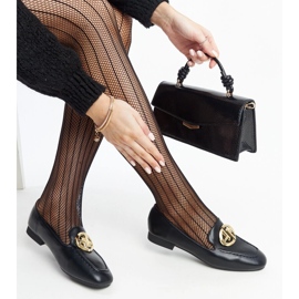 Mocasini negri cu decor auriu de la Bergeron negru 1