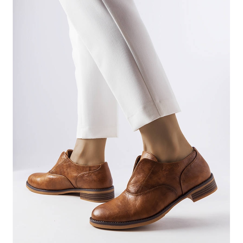Brogues bej LS5379 Camel maro 1