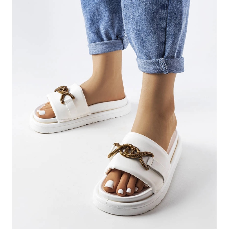 Sandale albe cu platformă de la Frédérique 1