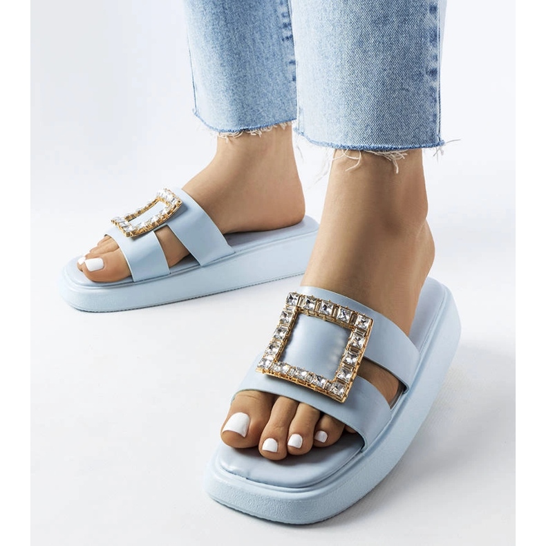 Glisoare cu strasuri albastre Fusbert albastru 1