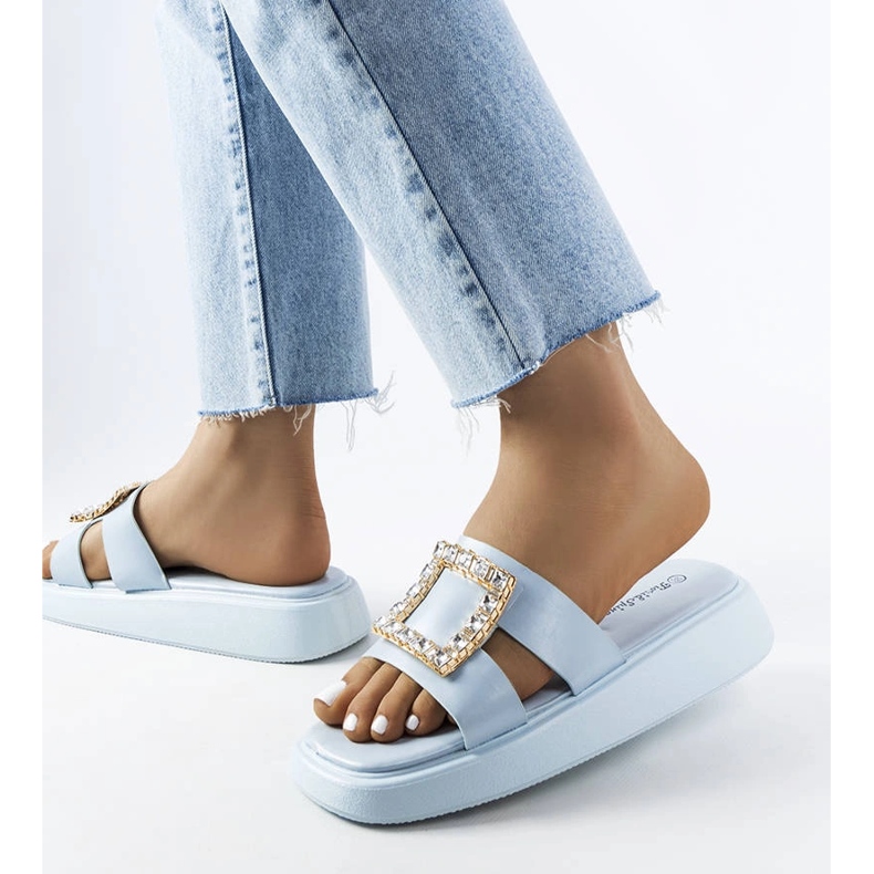 Glisoare cu strasuri albastre Fusbert albastru 2