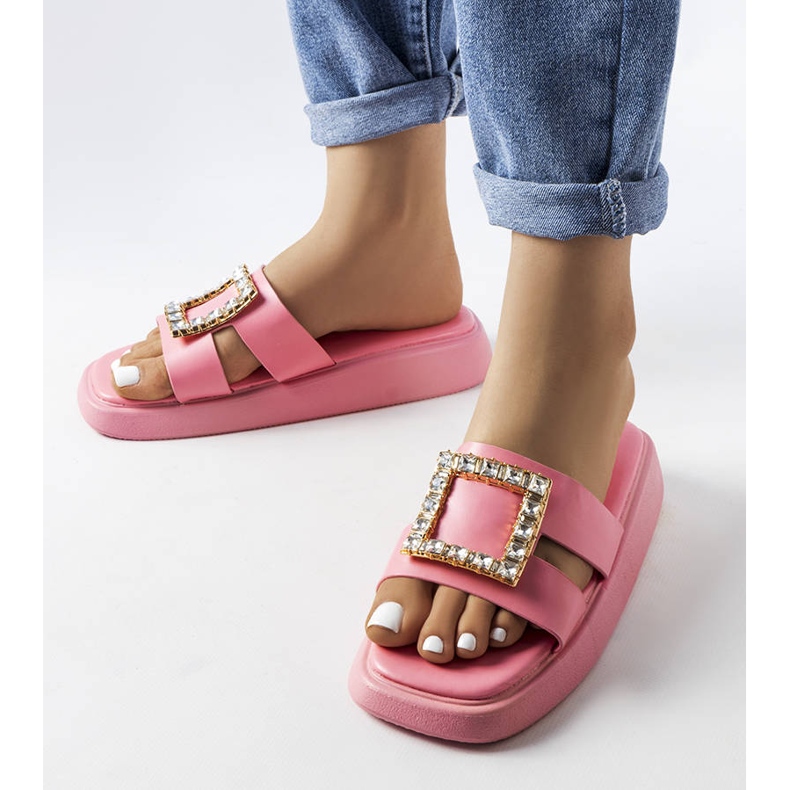 Glisoare cu strasuri roz Fusbert 1