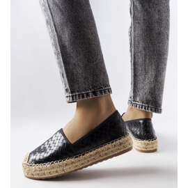 Espadrile negre decorate cu relief Geoffrey negru 2 Espadrile negre decorate cu relief Geoffrey negru 2
