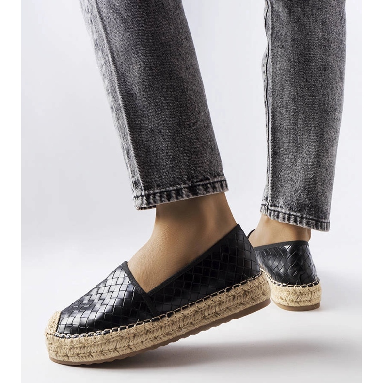 Espadrile negre decorate cu relief Geoffrey negru 2 Espadrile negre decorate cu relief Geoffrey negru 2