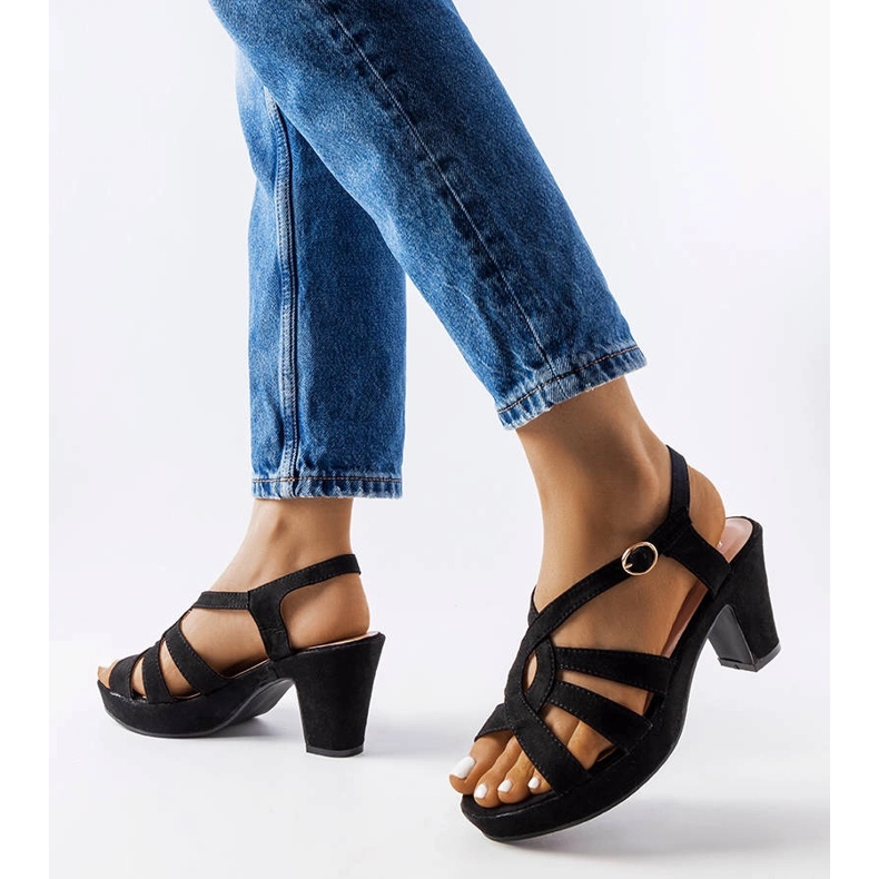 Inna Sandale stiletto negre Monjeau negru 1