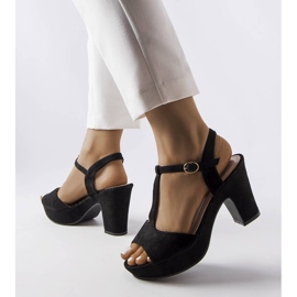 Sandale negre Tearlach block negru 1