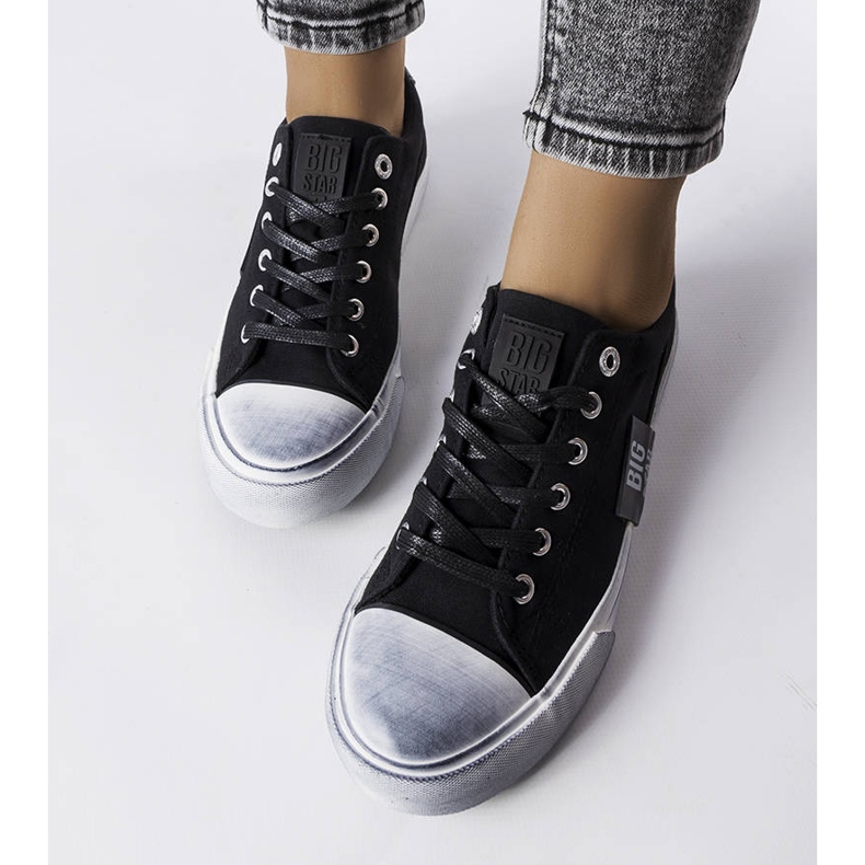 Adidasi negri cu abraziuni Big Star JJ274354 negru 2