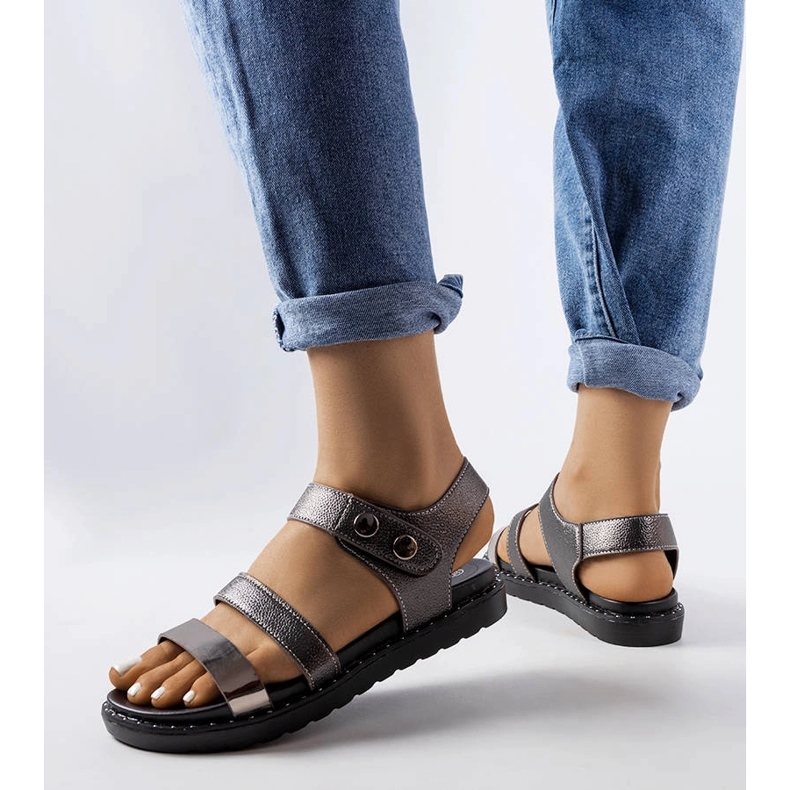 Sandale gri metalice de la Lanham 1