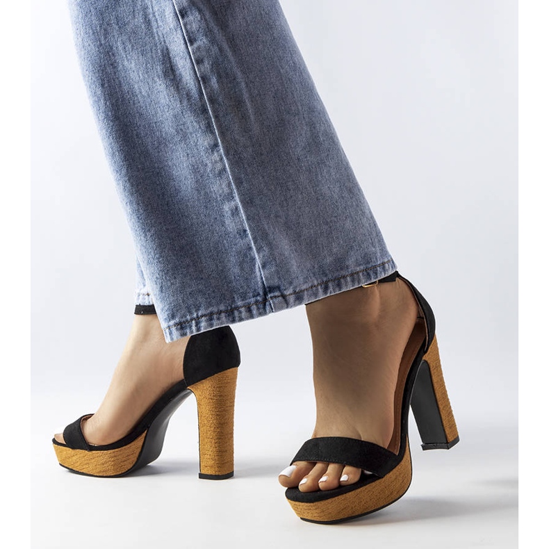 Inna Sandale negre cu toc inalt de la Selsa negru 1