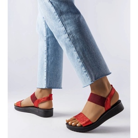 Sandale roșii cu sclipici de la Amathous roșu 1