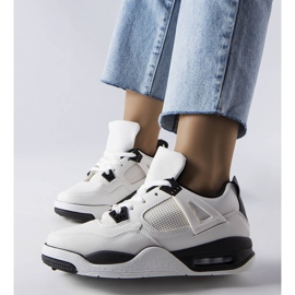 Tenisi albi din materiale combinate Malas 1