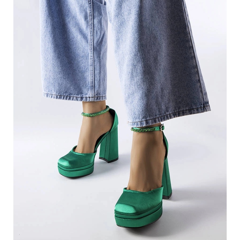 Pompe verzi cu toc înalt de la Elida verde 1