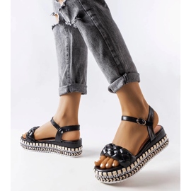 Sandale Katrin cu platforma neagra negru 1