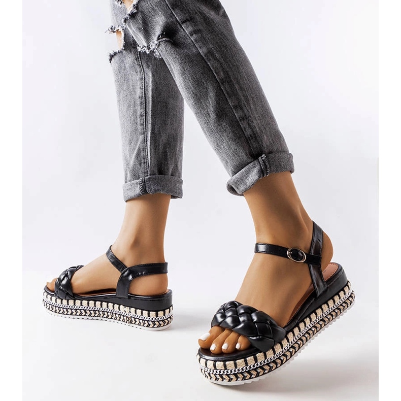 Sandale Katrin cu platforma neagra negru 1