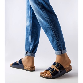 Tobogane din plută albastră cu catarame de la Lee Cooper LCW-22-35-1157L albastru 2