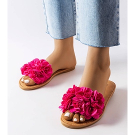 Papuci roz Alfrida cu flori 1