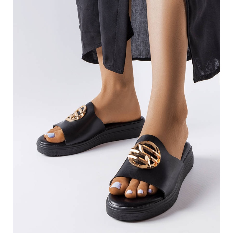 Sandale cu platformă neagră Michelle negru 1