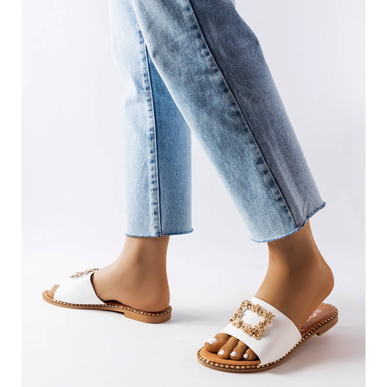 Glisoare albe Miriam cu decor 2