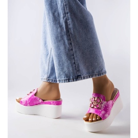 Sandale cu pană roz Havanna 1