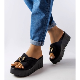 Goodin Papuci de damă Laura negri cu pană negru 1