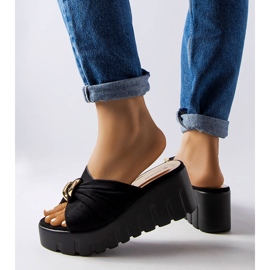 Goodin Papuci de damă Laura negri cu pană negru 2