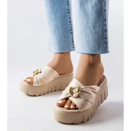 Papuci papuci Laura gold pentru dama de aur 1