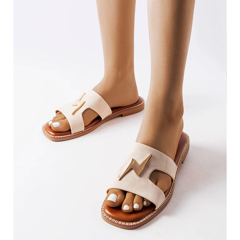 Sandale plate bej de la Leyra 1 Sandale plate bej de la Leyra 1